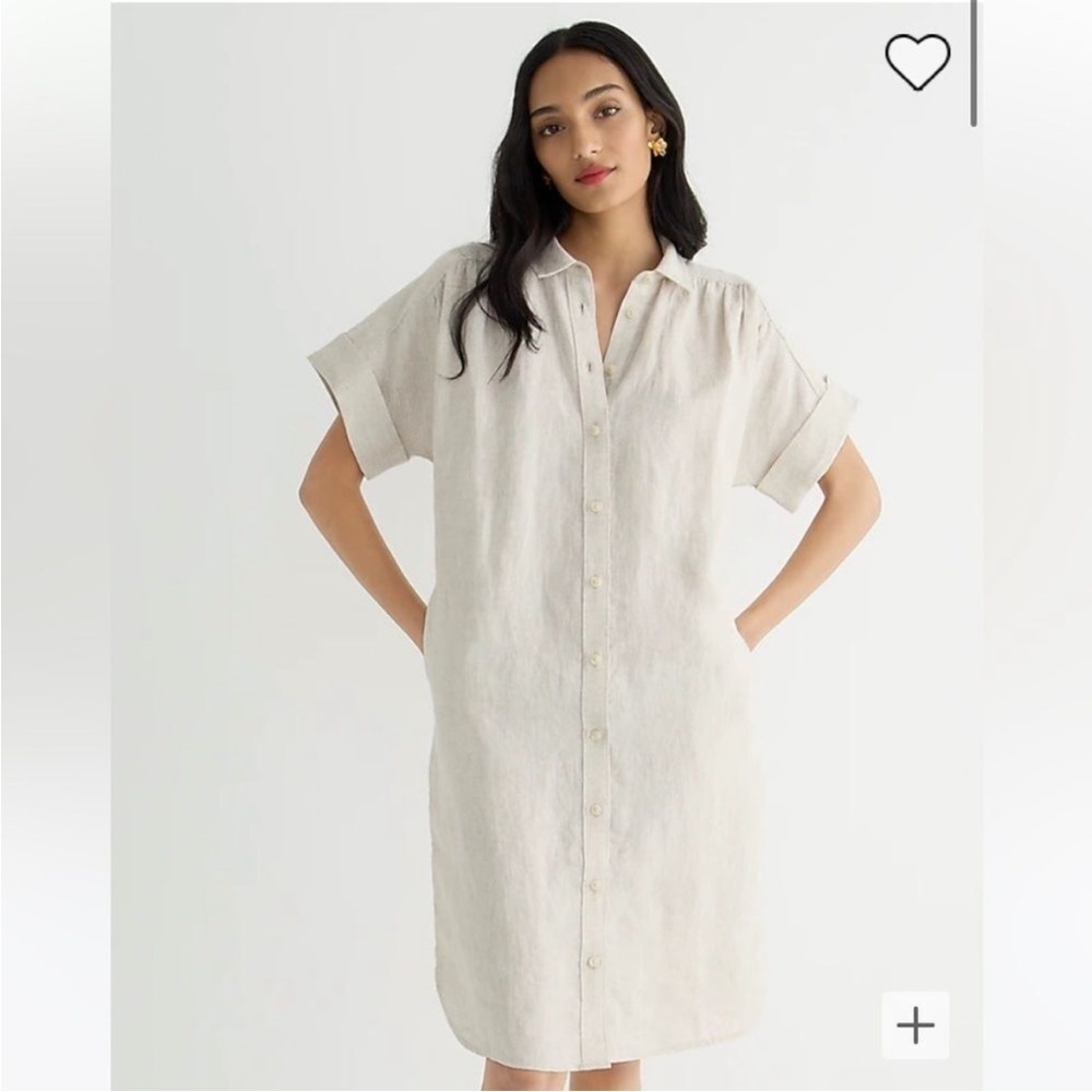 COPY - J. Crew Summer Linen Relaxed shirtdress Sz medium tall